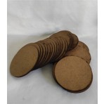 Eva Lazer Toptan 50 Adet 8x8 cm 3mm MDF Yuvarlak Magnet Tahtası Naturel Ahşap Düz Desenli