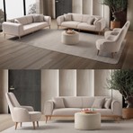 Edsy Home Rebull 3+3+1+1 Koltuk Takımı Sütlü Kahve