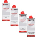 Zippo Orijinal Çakmak Benzini 4×125 ml Metal Şişe – Rüzgarda Sorunsuz, Taşınabilir ve Uzun Ömürlü Kullanım