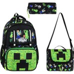 Minecraft Beslenme Çantalı Kalemlikli Okul Çantası