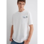 Mavi Baskılı Ekru Tişört 0613033-70057