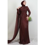 Giza Store Burcu Tesettür Abiye Gül Kahve