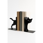 Sevimli Gözlü Kedi Figürlü Metal Kitap Tutucu 2’li Set – Dekoratif Kitaplık ve Masa Üstü Aksesuarı