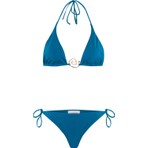 Aksesuarlı Petrol Uzun Üçgen Bikini Takım