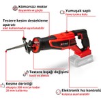 Einhell Professional Akülü Kılıç Testere Tp-Ap 18/28 Li Bl-Solo Power X-Change (18 V, Kömürsüz, 28 mm Kaldırma Yüksekliği, 2.500 Dev/dk, Ahşapta 20 cm Kesim Derinliği, Döner Sap, Akü Dahil Değildir)