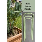 Bitki Destek Kazığı 3lü Set- Metal/yeşil