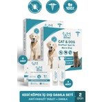 Muvicado Iç Dış Parazit Kedi Köpek Dış Parazit Damlası Kedi Pire Damlası Köpek Pire Damlası Kedi Iç Dış  Parazit  Damla Tablet Seti  Kedi Köpek Ödül