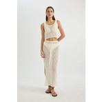 DeFacto Regular Fit Ajurlu Triko Maxi Plaj Eteği B6888AX24SM