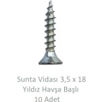 Sunta Vidası 3,5 x 18 mm 10 Adet Yhb Vida
