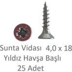 Sunta Vidası 4,0 x 18 mm 25 Adet Yhb Vida