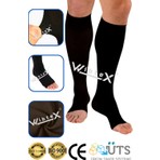 Wibtex Diz Altı Varis Çorabı Burnu Açık Çorap (Siyah Renk) Orta Basınç Ccl2 (Çift Bacak)