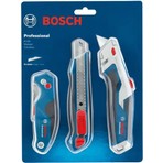 Bosch Profesyonel Maket Bıçağı Seti 3 Parça Dayanıklı Alüminyum Gövde ile Endüstriyel Kullanım İçin