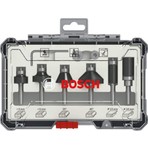 Bosch Freze Seti 6 Parça 6 mm (Pro) 2607017468 Oluk Frezeleme Uçları ile Yüksek Kalite Aksesuar