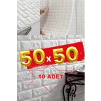 Renkli Duvarlar 10 Adet 50X50 cm Silinebilir Kendinden Yapışkanlı Duvar Kağıdı Esnek Köpük Panel 3D Tuğla Desen