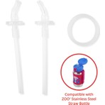 Skip Hop Paslanmaz Çelik Suluk Yedek Pipeti Şeffaf Renkli Taşınabilir ve Dayanıklı Yapı