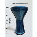 Darbuka Mısır Mavi Kırçıllı Fırın Boyalı - Kılıf Dahil