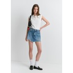 Mavi Tiera Classic Denim Puslu Indigo Mavi Jean Etek 1310654-89730