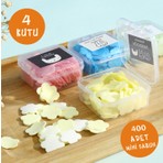 Era Sabun 4'lü Paket 400 Adet Seyahat ve Kamp İçin Taşınabilir Mini Parfümlü Elde Eriyen Kağıt Sabun