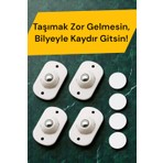 Bilyeli Eşya Kaydırma Aparatı Yapışkanlı Kolay Taşıma 4lü 360 Derece Döner Tekerlek Pratik Kaydırıcı