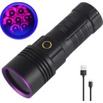 90W 365NM Profesyonel Ultra Güçlü Mor Uv Işık Para Kontrol Feneri Uv Lamba 9000MAH Pil