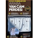 Tüm Araçlara Uygun Araba Güneşlik Yan Cam Emzirme Perdesi Bebekler Için 4 Mevsim Koruyucu (Ponpon Desenli) (1 Adet)