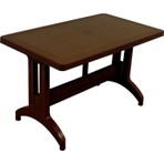 Mandella 70x120 Zeugma Rattan Masa Kahverengi 70x120 cm Plastik Ayak 1 Adet Konforlu Bahçe Mobilyası