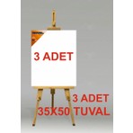 Tuvval 35 x 50 cm Tuval 3 Adet %100 Pamuk Kumaş ile Dayanıklı Sanatsal Malzeme Seti