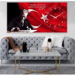 Saatli Atatürk Panoramik Kanvas Tablo