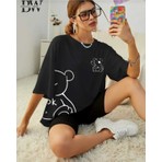 Malkoçbey Korsan Ayı Baskılı Oversize Unisex Basic T-Şihirt
