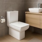 Newarc Power Duvara Sıfır Klozet Takım POW.K022,Power Duroplast Yavaş Kapak