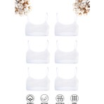 Özkan Underwear 42324 6'lı Paket Kız Çocuk Pamuklu Süprem Esnek Rahat Pedsiz Ince Askılı Alıştırma Sütyeni Yarım Atlet Büstiyer