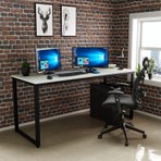 Ceramical MS1 Metal Ayaklı Çalışma Masası - 160cm - Beyaz