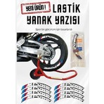 Lastik Yanak Yazısı M Power Beyaz 3D + Yapışkan - Lnsmoto