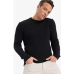 DeFacto Yılbaşı Standart Fit Bisiklet Yaka Basic Dokulu Triko Kazak E0811AX25WN