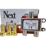2 Li Splitter Anten Çoklayıcı Uydu Bölücü Next YE-2502A + 3 Adet Gold F Konnektör