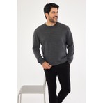 ALTINYILDIZ CLASSICS Erkek Antrasit-melanj Standart Fit Normal Kesim Bisiklet Yaka Triko Kazak