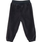 Hellobaby Erkek Bebek Basic Pantolon Polar Ribanalı Paça Koyu Gri