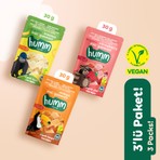 Humm Organic Organik Glutensiz Vegan Muzlu Çilekli ve Mangolu Mini Küpler Atıştırmalık Paketi - 3 Adet (3 Çeşit)