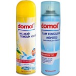 Domol Tuvalet Temizleme Köpüğü Limon 500 ml + Cam Temizleme Köpüğü Cam ve Parlak Yüzeyler 500 ml