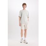 DeFacto %100 Pamuk Slim Fit Dar Paça Cepli Basic Şort B8673AX25SM