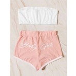 Baby Girl Bordo Şort Takımı