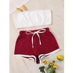 Baby Girl Bordo Şort Takımı