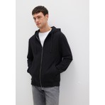 Mavi Kapüşonlu Fermuarlı Siyah Basic Sweatshirt 0S10423-900