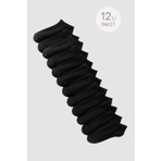Unisex 12'li Basic Step Çorap Siyah