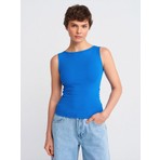 Dilvin 20868 Kayık Yaka Kolsuz Top-Saks