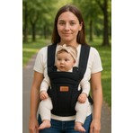 Tommybaby Comfy Anatomik Bebek Taşıyıcı Kanguru Siyah - Türkiye Menşeli 0-9 Ay İçin Konforlu Tasarım