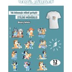 Agg Reklam Ütü ile Yapışan Kıyafet Etiketi Bluey Serisi -1 12LI Set