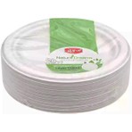 Roll-Up Ekolojik Karton Kağıt Parti Tek Kullanımlık Tabak 18 Cm Beyaz 25 Adetlik Paket