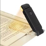 Siyah Renk Kitap Okuma Işığı 3 Farklı Işık Rengi 3 Kademe Işık Kitap Ayıracı USB Şarjlı