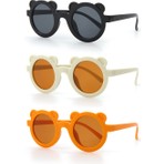 Modalucci Çocuk Güneş Gözlüğü 3'lü Set Unisex Çok Renkli UV 400 Filtreli Yuvarlak Çerçeve